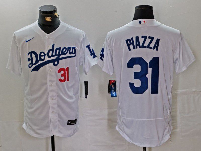 Men Los Angeles Dodgers #31 Piazza White Elite 2024 Nike MLB Jersey style 2->los angeles dodgers->MLB Jersey